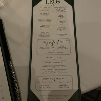 Leo’s River Oaks - Raw bar menu - Steakhouses Near Me - Houston, Texas Leo’s River Oaks - Raw bar menu - Steakhouses Near Me - Houston, Texas