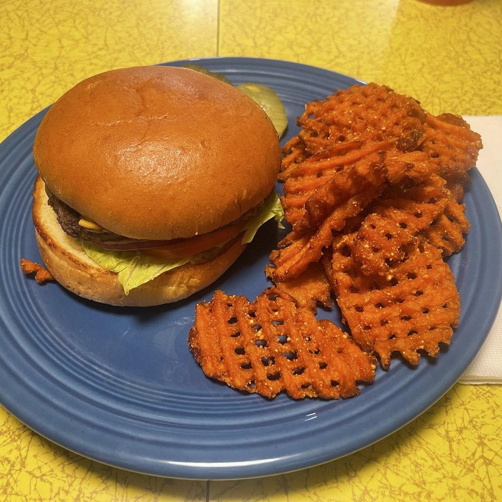 The Upper Room Kitchen - Burger and Sweet Potato Fries - New American Near Me - Tracy, California The Upper Room Kitchen - Burger and Sweet Potato Fries - New American Near Me - Tracy, California