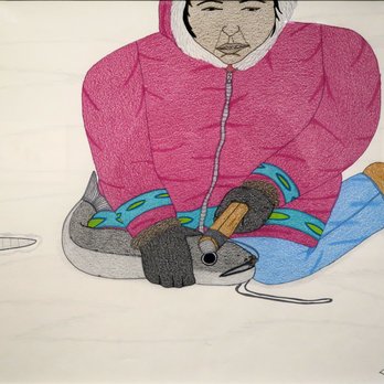 McMichael Canadian Art Collection - Annie Pootoogook; Killing Fish; 2003-04; colored pencil and ink on paper - Art Galleries Near Me - Kleinburg, Ontario McMichael Canadian Art Collection - Annie Pootoogook; Killing Fish; 2003-04; colored pencil and ink on paper - Art Galleries Near Me - Kleinburg, Ontario