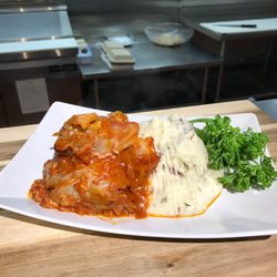 July 11th Daily Special. Stuffed Cabbage with Ground Beef with Mashed Potato and Vegetables $6.95(Plus Tax)