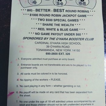 Cardinal O'Hara Bingo - The rules. - Bingo Halls Near Me - Tonawanda, New York Cardinal O'Hara Bingo - The rules. - Bingo Halls Near Me - Tonawanda, New York