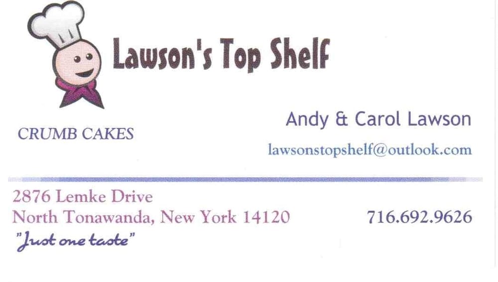 Lawson's Top Shelf Crumb Cakes Logo