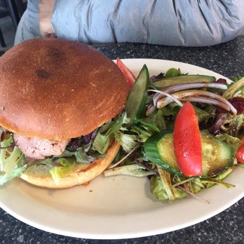 Black Rose Cafe - Lunch menu Beef Burger with extra salad on the side $15 - Coffee & Tea Near Me - Liverpool, NSW