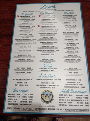 Menu photo 1 The Coffee Cup Boulder City, NV Menu photo 1 The Coffee Cup Boulder City, NV