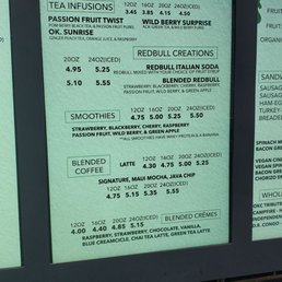 Drive-thru menu Drive-thru menu