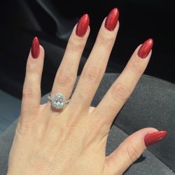 American Nails - Red Chrome Nails