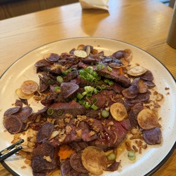 Tendon Kohaku - Sliced skirt steak with saute carrots - Japanese Near Me - Bellevue, Washington