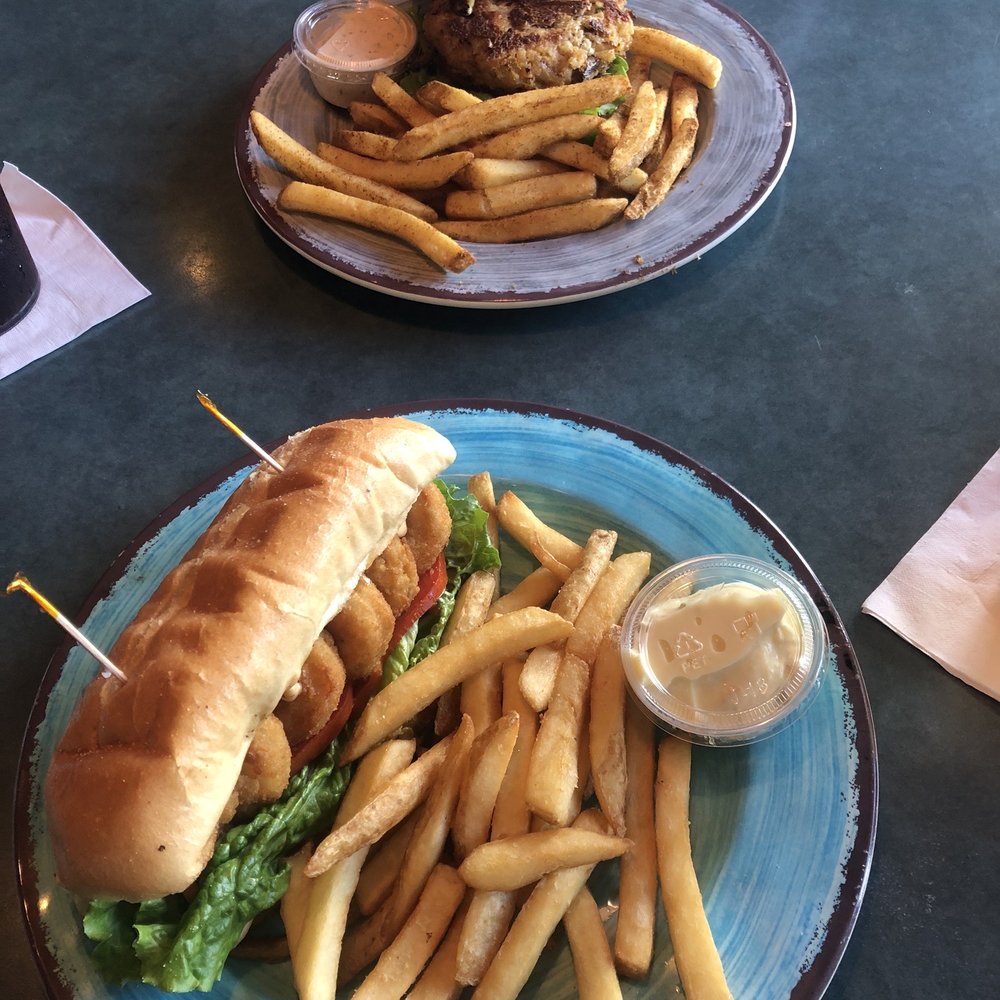 Shrimp sandwich and crab cake sandwich Shrimp sandwich and crab cake sandwich
