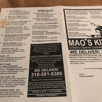 Mao's Kitchen - 2019 Menu - Chinese Near Me - Venice, California Mao's Kitchen - 2019 Menu - Chinese Near Me - Venice, California