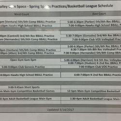 Northwest Valley Family Ymca - Basketball court times for the week of March 20-26