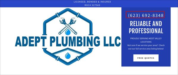 Adept Plumbing Logo