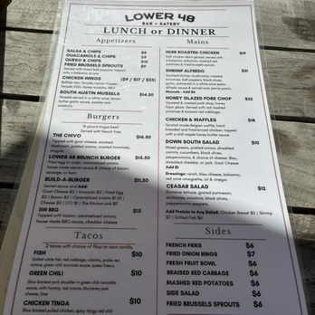 Lower 48 - Menu - Bars Near Me - Austin, Texas