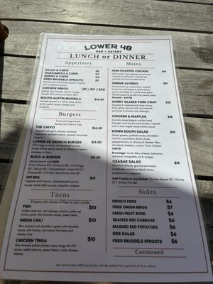 Menu photo 1 Lower 48 Austin, TX