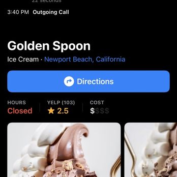 Golden Spoon - 1st call not answered. 2nd call was were I was hung up on (only22 secs long). 3rd call not answered - Ice Cream & Frozen Yogurt Near Me - Corona Del Mar, California