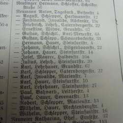 Auszug Adressbuch 1908.