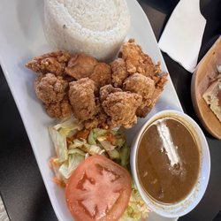 3 Kings Restaurant - White rice , beans and fry chicken