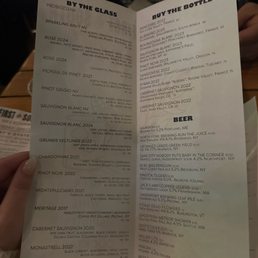 Drink menu