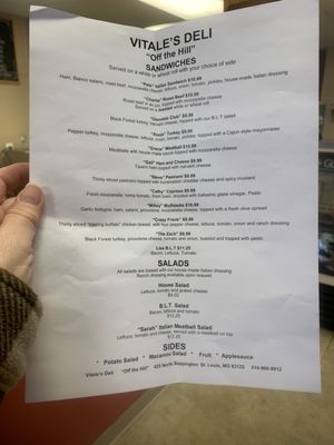 Menu photo 2 Vitale's Deli Saint Louis, MO Menu photo 2 Vitale's Deli Saint Louis, MO