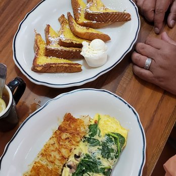 Anna Miller's - Hawaiian bread french toast w/whip cream & fresh strawberries 3 egg omelet w/spinach, cheese & mushrooms - Bakeries Near Me - Aiea, Hawaii Anna Miller's - Hawaiian bread french toast w/whip cream & fresh strawberries 3 egg omelet w/spinach, cheese & mushrooms - Bakeries Near Me - Aiea, Hawaii