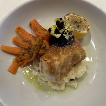 Juliet Social  - Sea Bass with mashed potatoes and pickled vegetables - Italian Near Me - Georgetown, Texas