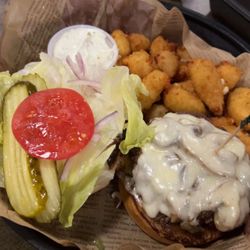 The WY Saloon - Mushroom & Havarti Burger