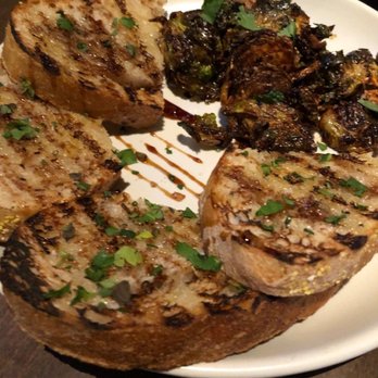 Culinary Dropout - Gochujang Brussels Sprouts and Crusty Bread, Garlic & Balsamic - New American Near Me - Gilbert, Arizona
