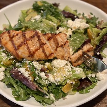 The Stokin' Goat - Grilled Salmon Salad - soooo good. - New American Near Me - Omaha, Nebraska The Stokin' Goat - Grilled Salmon Salad - soooo good. - New American Near Me - Omaha, Nebraska