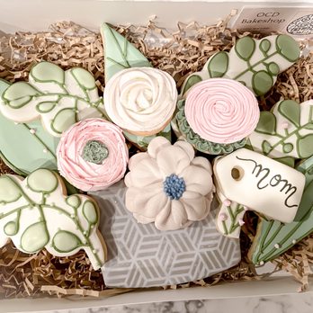 OCD Bakeshop - a box of decorated cookies - Desserts Near Me - Mastic, New York