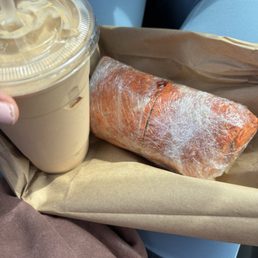 Kale wrap and coco mango smoothie Kale wrap and coco mango smoothie