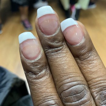 Lucky Nails II - Right hand no chip French - Nail Salons Near Me - Blue Island, Illinois