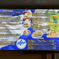 Alpha Pupuseria and Restaurant - Menu sept 2026