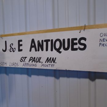 J & E Antiques - An old sign from the original antique store near the 3M plant. - Antiques Near Me - Hudson, Wisconsin