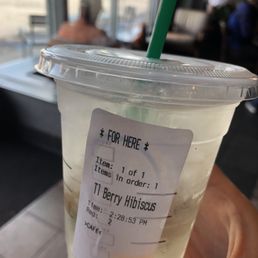 Very Berry Hibiscus Starbucks Refreshers TM Beverage... without any berries