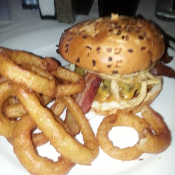 Morongo Golf Club - Bbq bacon cheese burger with onion rings. .. - Golf Near Me - Beaumont, California Morongo Golf Club - Bbq bacon cheese burger with onion rings. .. - Golf Near Me - Beaumont, California