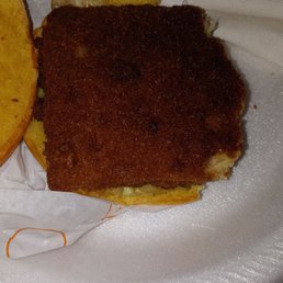 That is my burnt Fish Sandwich all 4 sandwiches were identical