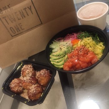 KITCHEN 121 - Tako Yaki, Hawaiian Classic Salmon Bowl and side soup - Sushi Bars Near Me - Duluth, Georgia