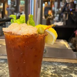 Amazing loaded Bloody Mary with just  enough spice