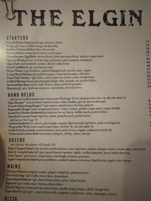 Menu photo 7 The Elgin New York, NY