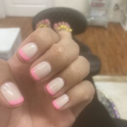 Sorry my phone camera is cracked but this is a picture of my manicure done by Jackie. Sorry my phone camera is cracked but this is a picture of my manicure done by Jackie.