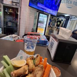Beer and wings. Beer and wings.