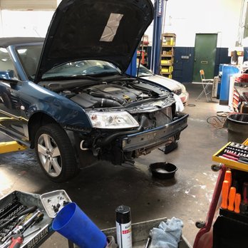 Bob's Auto Service - My car on the hoist at AUTO ANALYSTS, who had to take apart the front-end assembly, re-install the seals -- and procure the correct hardware - Auto Repair Near Me - San Francisco, California Bob's Auto Service - My car on the hoist at AUTO ANALYSTS, who had to take apart the front-end assembly, re-install the seals -- and procure the correct hardware - Auto Repair Near Me - San Francisco, California