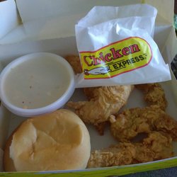 Chicken Express - Corn nuggets are heaven. Still hot after driving 14 min back home.