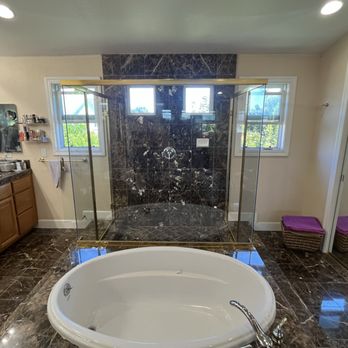 Stone Protech - The finished product with the shower and the tubs surround a complete restoration - Refinishing Services Near Me - San Jose, California
