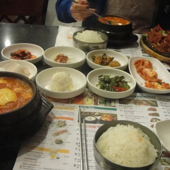 BCD Tofu House - love these side dishes, especially that potato salad - Korean Near Me - Irvine, California