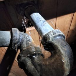 Our leak in the crawl space underneath bathroom shower.