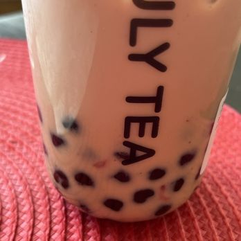 Truly Tea Cafe - Strawberry milk tea with boba - Coffee & Tea Near Me - Pittsburg, California