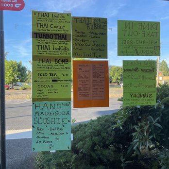 Chalerm Thai Cuisine - Menu posted to window - Thai Near Me - Cottage Grove, Oregon