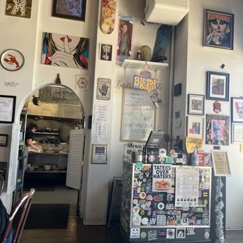 Libelula - Dining area walls are covered with fun art - Breakfast & Brunch Near Me - Fresno, California Libelula - Dining area walls are covered with fun art - Breakfast & Brunch Near Me - Fresno, California