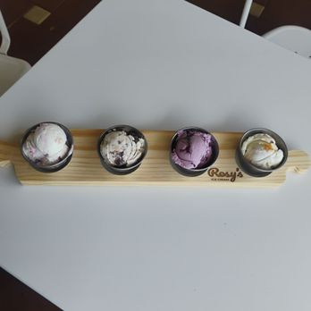 Rosy’s Ice Cream - My flight - 4 3oz scoops for $10 - Ice Cream & Frozen Yogurt Near Me - Osprey, Florida Rosy’s Ice Cream - My flight - 4 3oz scoops for $10 - Ice Cream & Frozen Yogurt Near Me - Osprey, Florida