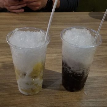 Coffee Lovers - Dessert drinks: smashed green beans w coconut milk & smashed red beans w coconut milk - Coffee & Tea Near Me - San Jose, California